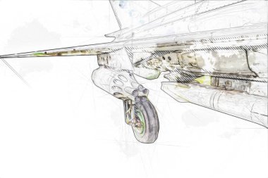 Amerikan savaş uçağı resim sanatı klasiği çiziyor.