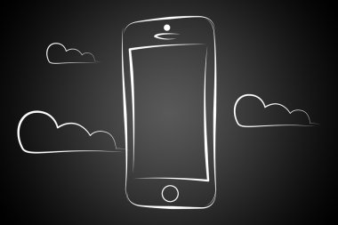 Modern akıllı telefon yalıtım sanat tasarım