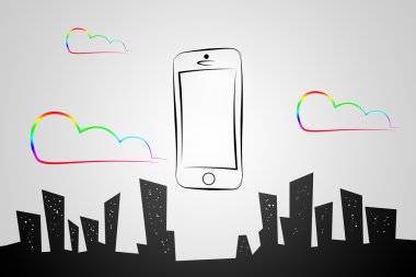 Modern akıllı telefon yalıtım sanat tasarım