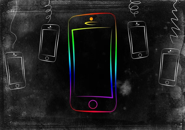 Modern akıllı telefon yalıtım sanat tasarım — Stok fotoğraf