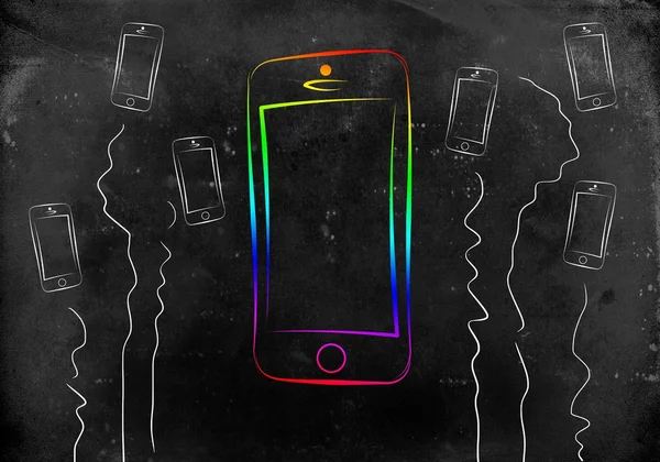 Modern, intelligens telefon elkülönítési art design — Stock Fotó