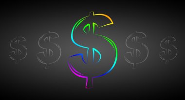 eğlenceli sanat işareti koleksiyonu - dolar