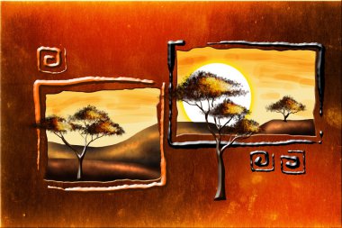 Afrika neden etnik retro vintage