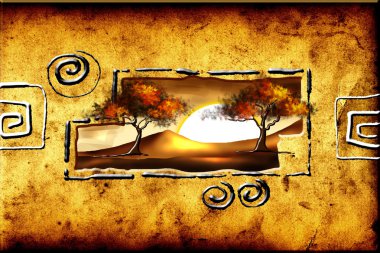 Afrika neden etnik retro vintage