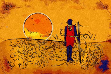 Afrika neden etnik retro vintage