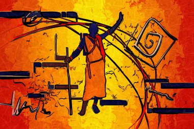 Afrika neden etnik retro vintage