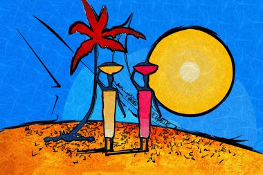 Afrika neden etnik retro vintage