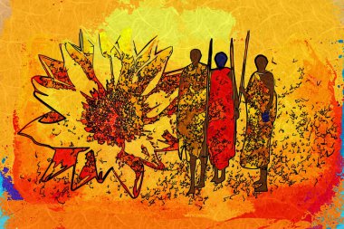 Afrika neden etnik retro vintage