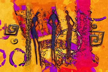 Afrika neden etnik retro vintage