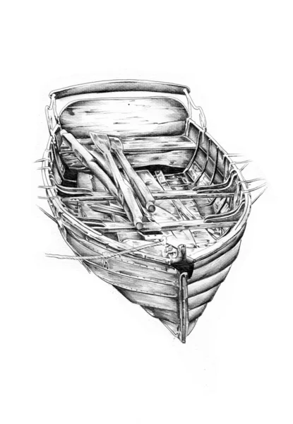 Antické lodi sea motiv kresby ručně — Stock fotografie