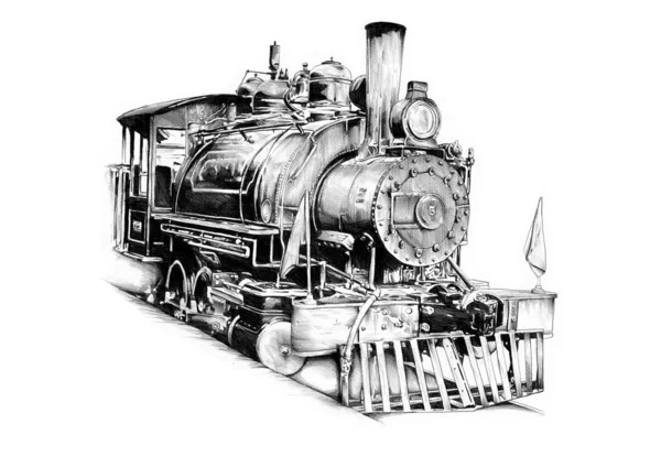 Old steam locomotive engine retro vintage — Stock Photo, Image