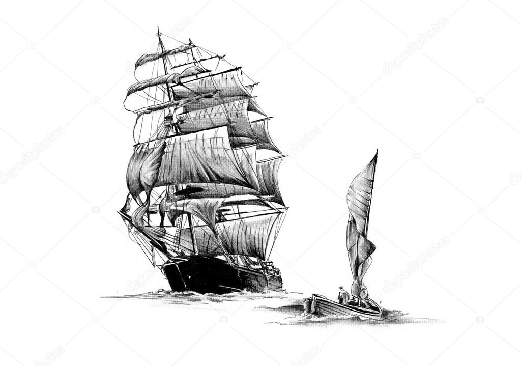 Barco antiguo dibujo fotos de stock, imágenes de Barco antiguo dibujo sin  royalties | Depositphotos