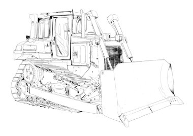 Buldozer illüstrasyon sanat resim