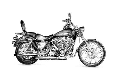 Motosiklet llustration izole sanat çizim