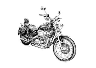 Motosiklet llustration izole sanat çizim