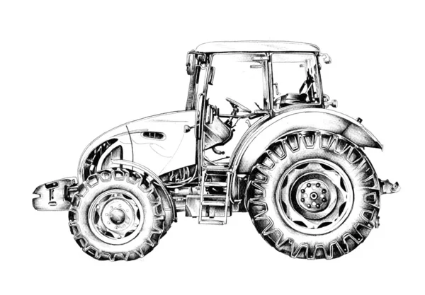 Landwirtschaft Traktor Illustration Kunst Zeichnung — Stockfoto