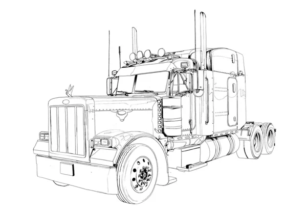 Kamyon illüstrasyon izole renk sanat resim