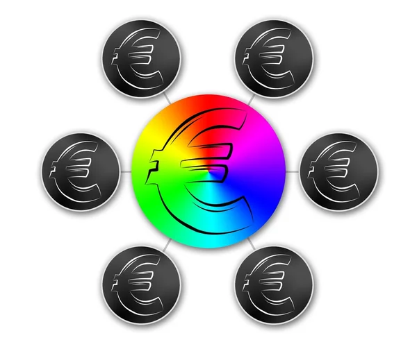 有趣的艺术符号集合-欧元 — 图库照片