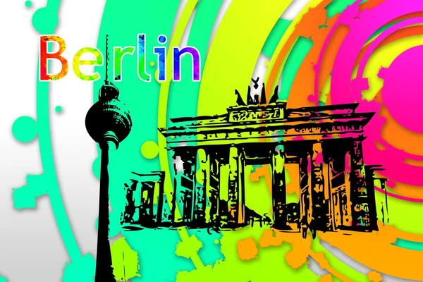 Berlim ilustração de design de arte — Fotografia de Stock