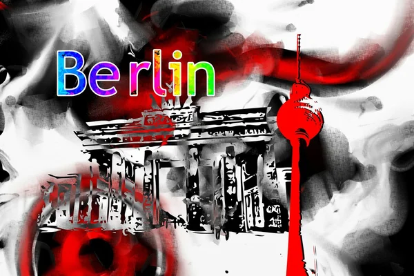 Berlín umění design ilustrace — Stock fotografie