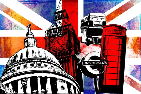 Londen kunst ontwerp illustratie — Stockfoto