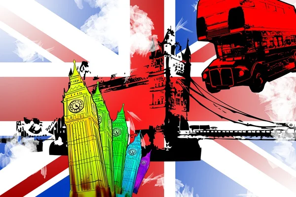 Londen kunst ontwerp illustratie — Stockfoto