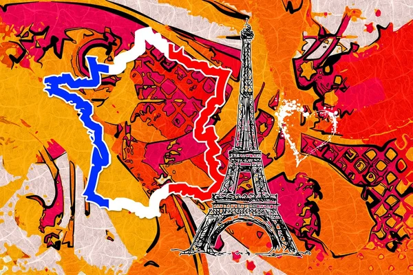 Paris Kunst-Design-Illustration — Stockfoto