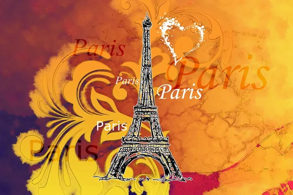 Paris art design illustration — Stockfoto