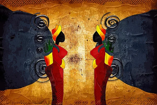Afrikanska motiv konst — Stockfoto