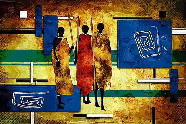 Afrikaanse motief kunst — Stockfoto