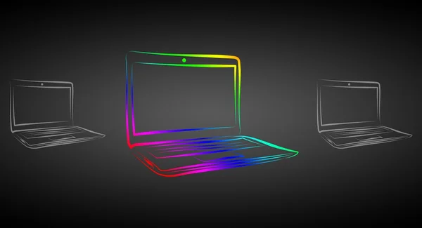Modern laptop art illustration — Stock Photo, Image