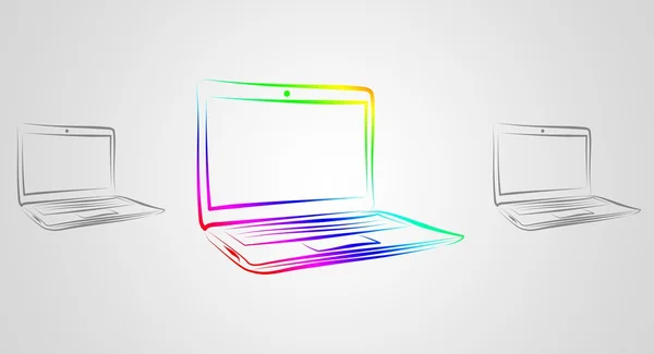 Ilustração de arte laptop moderno — Fotografia de Stock