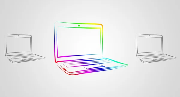 Modern laptop art illustration — Stock Photo, Image