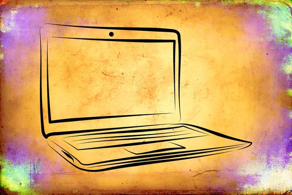 Ilustração de arte laptop moderno — Fotografia de Stock