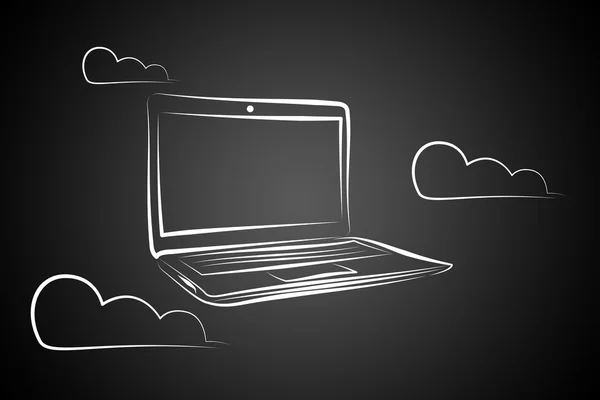 Modern laptop art illustration — Stock Photo, Image