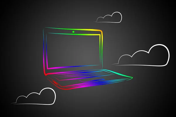 Modern laptop art illustration — Stock Photo, Image