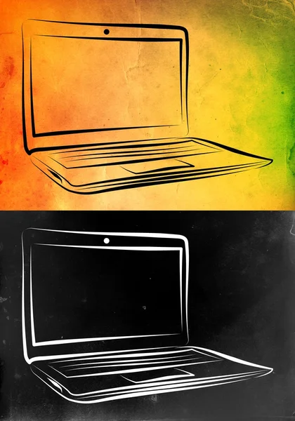 Modern laptop art illustration — Stock Photo, Image