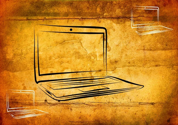 Moderne laptop kunst illustratie — Stockfoto