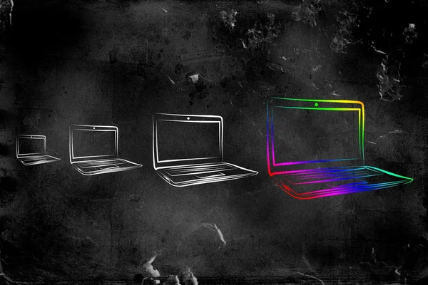Moderne laptop kunst illustratie — Stockfoto