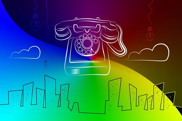 复古 teleohone 艺术插图 — 图库照片