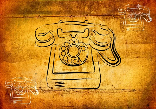 Retro teleohone ilustración de arte — Foto de Stock