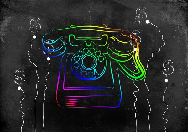 Retro teleohone ilustración de arte —  Fotos de Stock