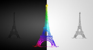 Eyfel Kulesi paris sanat illüstrasyon