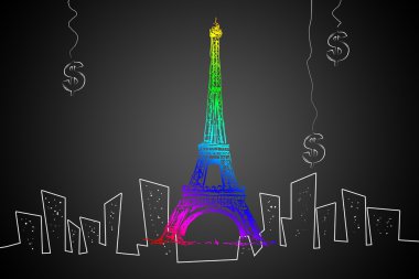 Eyfel Kulesi paris sanat illüstrasyon
