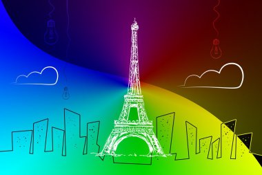 Eyfel Kulesi paris sanat illüstrasyon