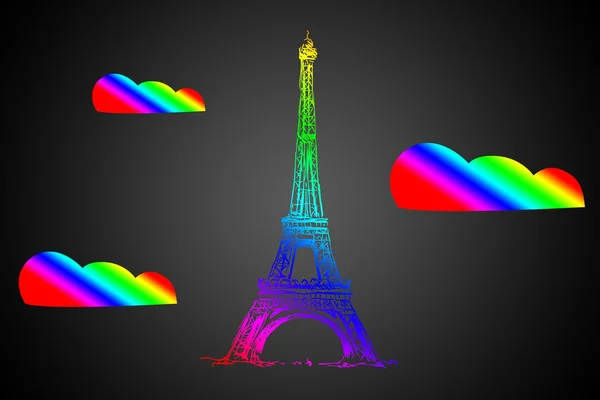 Eiffelturm paris art illustration — Stockfoto