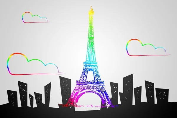 Eiffel tower paris kunst illustratie — Stockfoto