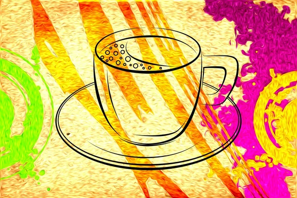 Taza de café ilustración de arte — Foto de Stock