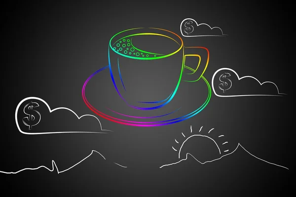 Coffee cup art illustration — Stock Photo, Image