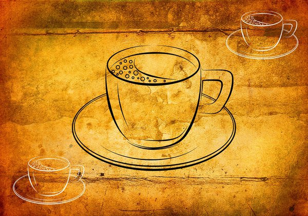 Coffee cup art illustration